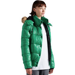 Superdry Γυναικείο Μπουφάν Χειμωνιάτικο Puffer Μακρύ Πράσινο W5010317A-3MB