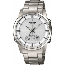 Casio Ανδρικό Ρολόι Solar με Ασημί Μεταλλικό Μπρασελέ LCW-M170TD-7AER
