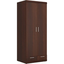 PoliHome Δίφυλλη Ντουλάπα Ρούχων Lincoln Καφέ 80x60.8x195cm 161275769