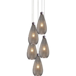 Home Lighting Dario Κρεμαστό Φωτιστικό Οροφής Πολύφωτο Ανθρακί 77-3738