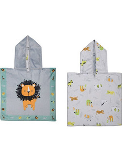 FlapJackKids Lion Παιδικό Πόντσο Θαλάσσης Γκρι 38x38cm