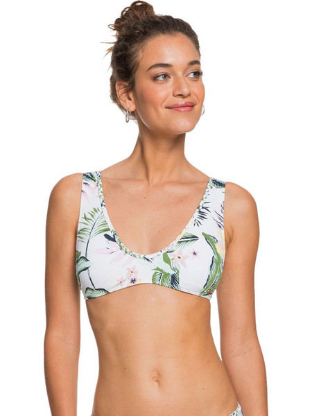 Roxy Bloom Bikini Top Μπουστάκι Floral Λευκό ERJX304369-WBB6