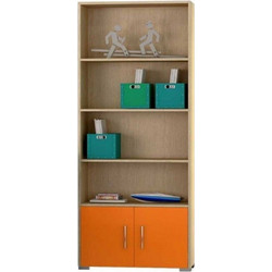 Βιβλιοθήκη Παιδική Νο. 12 75x180x30 Oak-Orange Μελαμίνη