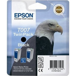 Epson T007 Black Πακέτο 2 Μελανιών Εκτυπωτή Inkjet C13T007402