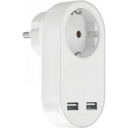 Αντάπτορας φορτιστής 2xUSB/2.4Α λευκό COM 04.0012