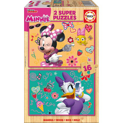 Παιδικό Puzzle Educa Ξύλινο Disney Minnie Mouse 2x16 Κομμάτια