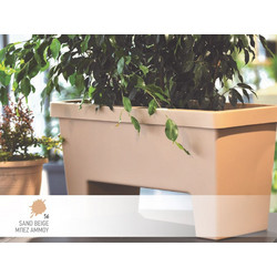 Ζαρντινιέρα αυτοποτιζόμενη Lotus no 731-56 59x34,5x40,5cm μπεζ άμμου