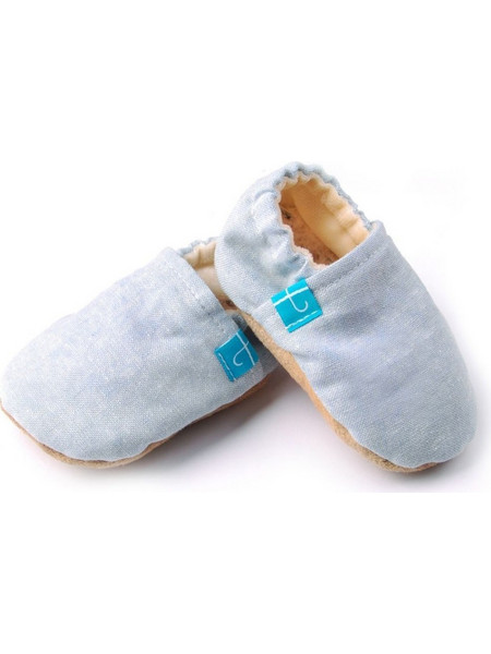 TiTot Baby Run Chambray Βρεφικά Παντοφλάκια Αγκαλιάς Γαλάζια