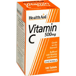 Health Aid Vitamin C 500mg 100 Μασώμενες Ταμπλέτες