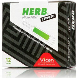 HERB MICRO FILTER ΠΙΠΑ ΓΙΑ ΣΤΡΙΦΤΟ ΤΣΙΓΑΡΟ 12τεμ