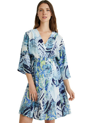 Desigual Nantes Midi Καλοκαιρινό Καθημερινό Φόρεμα Πολύχρωμο 21SWVWAF-5001