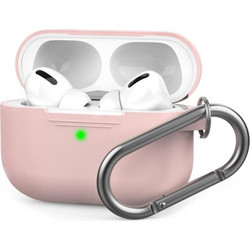 Θήκη Σιλικόνης AhaStyle PT-P1 Apple AirPods Pro Premium με Γάντζο Ροζ