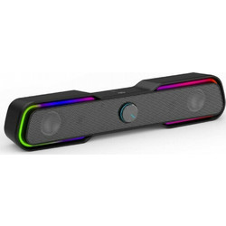HP DHE-6002 Ηχεία Υπολογιστή 2.0 6W με RGB Φωτισμό Black