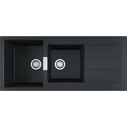 Franke Sirius 2.0 621 Carbon Black Tectonite Ένθετος Νεροχύτης Γρανίτη Αντιστρεφόμενος 116x50cm