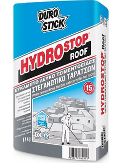 Durostick Hydrostop Roof Ελαστομερές Επαλειφόμενο Μονωτικό Στεγανωτικό Τσιμεντοειδές Κονίαμα Ταράτσας Λευκό 11kg