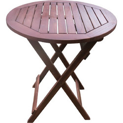 Woodwell Easy Στρογγυλό Τραπεζάκι Κήπου Ξύλινο Πτυσσόμενο Καφέ 60x70cm Ε20091,9