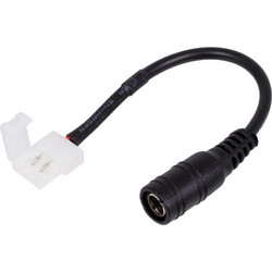 GLOBOSTAR(R) STRIPCON 70739 Ταχυσύνδεσμος για Μονόχρωμη Ταινία LED 8mm σε DC Jack 5.5x2.1mm Θηλυκό Σύνδεσμο IP20 - Λευκό - Μ15 x Π1.2 x Υ1.2cm 70739