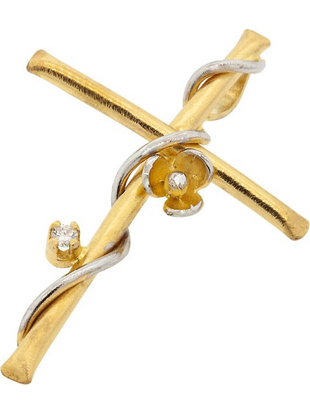 Εξαιρετικός χειροποίητος χρυσός Σταυρός 18 καράτια με διαμάντι. CRK14241