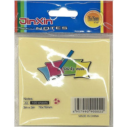 Χαρτάκια 100 φύλλα αυτοκόλλητα 7,6x7,6cm κίτρινο 18-432 ΚΩΔ.5010