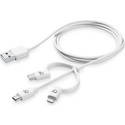 Cellular Line 3 σε 1 Micro USB/Lightning/Type-C 100cm Καλώδιο