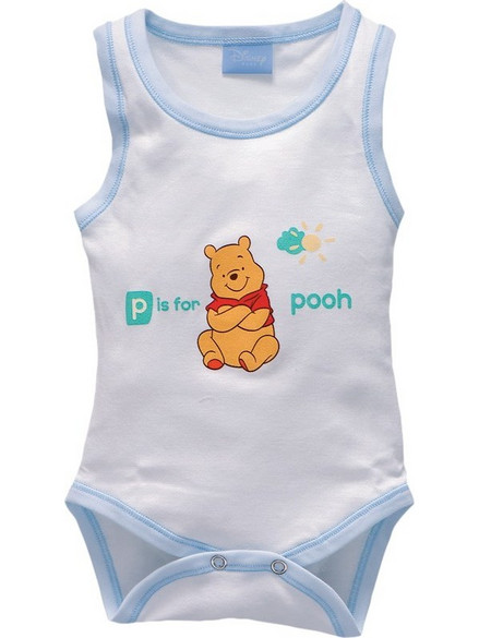 Baby Oliver des 54 Φορμάκι Εσώρουχο Αμάνικο για Αγόρι Winnie Λευκό Μπλε