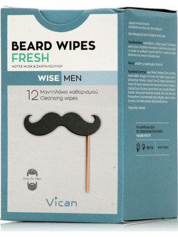 Vican Wise Men Fresh Beard Wipes 12τμχ