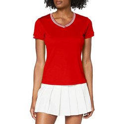 Wilson Team V-Neck Γυναικείο Αθλητικό T-Shirt Κόκκινο WRA770005