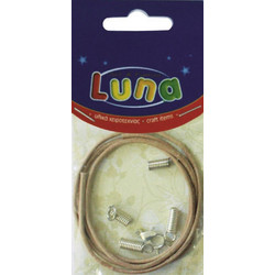 Κορδόνι Δερμάτινο Natural 55cm Με Μεταλλικό Κούμπωμα Luna