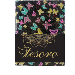 Σημειωματάριο Μαύρο με Πεταλούδες 14x20εκ Fabric (000582217) Tesoro 96φ