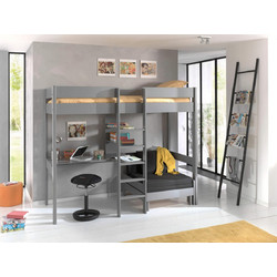 Pino High Sleeper Παιδικό Κρεβάτι Υπερυψωμένο Μονό για Στρώμα 90x200cm με Γραφείο PIOLZB17