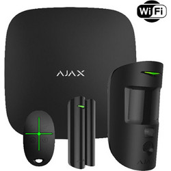 Ajax StarterKit Cam Plus Black Ασύρματο Σύστημα Συναγερμού με 1 Κάμερα, 1 Ανιχνευτή Κίνησης, 1 Αισθητήρα Πόρτας, 1 Τηλεχειριστήριο, Κέντρο (Wi-Fi / GSM / Ενσύρματο)
