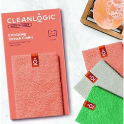 Cleanlogic Bath & Body Exfoliating Stretch Cloths Set of 3