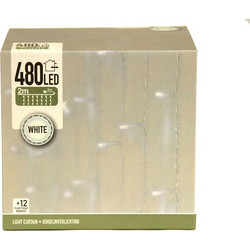 Aria Trade 480 Χριστουγεννιάτικα Λαμπάκια LED σε Κουρτίνα Εξωτερικού Χώρου Ψυχρά Λευκά 2m
