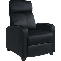 Woodwell Πολυθρόνα Relax Βελούδινη Μαύρη Porter Ε9781,1