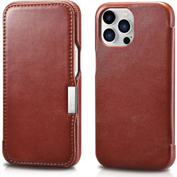 iCarer Vintage Series Side-Open Δερμάτινη Θήκη Apple iPhone 13 Pro - Red (RIX1307-RD)