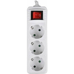 Πολύπριζο Lamtech (LAM023688) 1.5m, x3 με Διακόπτη - Λευκό LAM023688