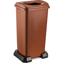 Κάδος Ανακύκλωσης 70lt με Πλαστική Βάση 43x34x71cm με Άνοιγμα 23.7x18.7cm στο Καπάκι Πλαστικός 2.64kg Καφέ