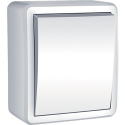 ONE GANG TWO WAY SWITCH IP44 WHITE - 191021