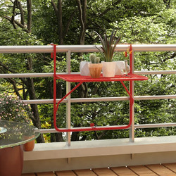 Ορθογώνιο Τραπεζάκι Κήπου Μεταλλικό Πτυσσόμενο Κόκκινο 60x40cm 340919
