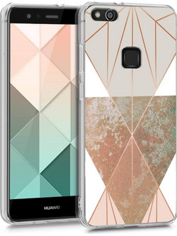 KWmobile Θήκη Σιλικόνης IMD Design - Huawei P10 Lite - Beige / Rose Gold / White (41375.54)