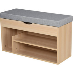 HOMCOM Παπουτσοθήκη Σκαμπό Ξύλινη 48x80x30cm 837-052
