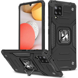 Wozinsky Ring Armor Kickstand Back Cover Black (Samsung Galaxy A42)
