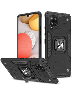 Wozinsky Ring Armor Kickstand Back Cover Black (Samsung Galaxy A42)