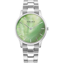 Obaku Lyng Lille Jade Γυναικείο Ρολόι με Ασημί Μεταλλικό Μπρασελέ V247LXCESC