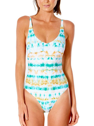 Rip Curl Summer Palm Ολόσωμο Μαγιό Μπλε Λευκό GSIXO9-8089