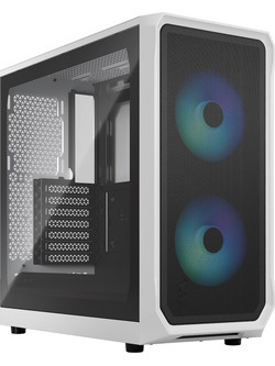 Fractal Design Focus 2 RGB White Midi Tower Κουτί Υπολογιστή RGB με Πλαϊνό Παράθυρο