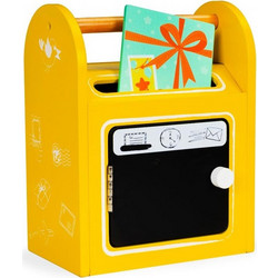 Ecotoys Ξύλινο Παιδικό Γραμματοκιβώτιο με Μαυροπίνακα, Κιμωλίες και Καρτ Ποστάλ 18.5x12x24 cm, 2623 - Ecotoys