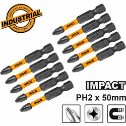 Κατσαβιδόμυτες 1/4" Ingco SDBIM11PH223 - 10 Μύτες PH2 50mm SDBIM11PH223
