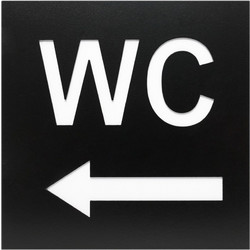 Σήμανση Αυτοκόλλητη Τετράγωνη Inox WC με Κατεύθυνση Προς Αριστερά 12x12 εκ. Μαύρο Ματ 515-17 Grekon