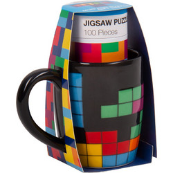 Fizz Creations Tetris Mug & Puzzle Set Black